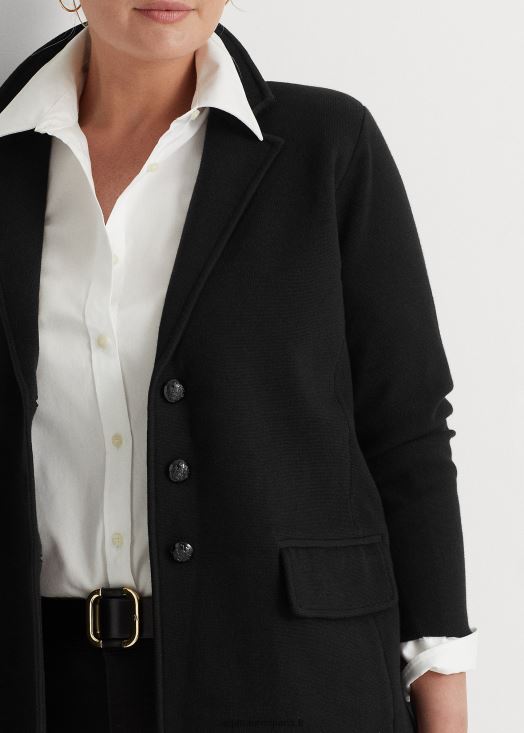 blazer en coton peigné 46T60T4739 femmes Ralph Lauren noir