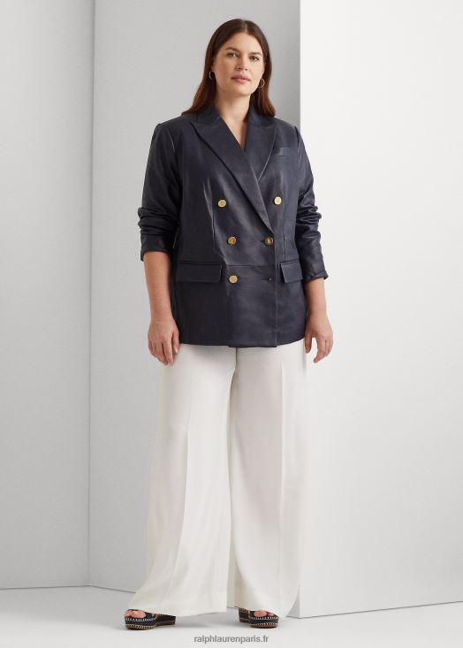 blazer en cuir nappa 46T60T4799 femmes Ralph Lauren marine