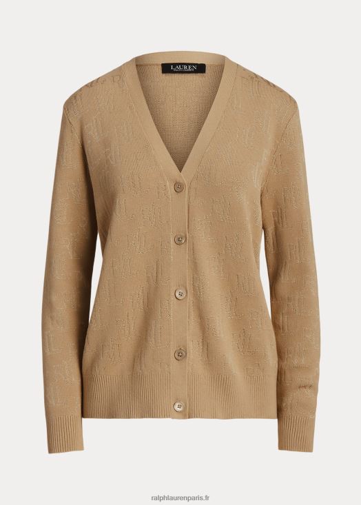 cardigan à motif monogrammé 46T60T3810 femmes Ralph Lauren bronzage bouleau