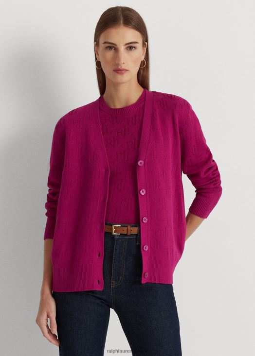 cardigan à motif monogrammé 46T60T4298 femmes Ralph Lauren baie fuchsia