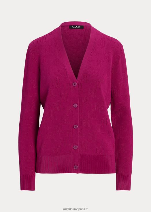 cardigan à motif monogrammé 46T60T4298 femmes Ralph Lauren baie fuchsia