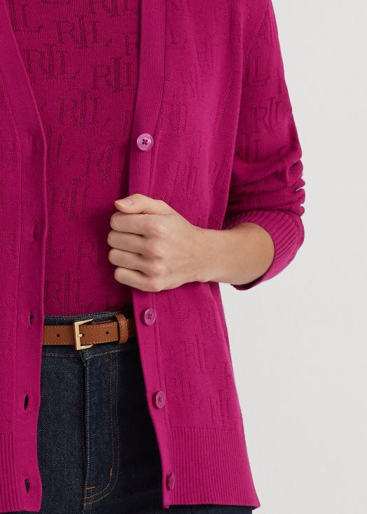 cardigan à motif monogrammé 46T60T4298 femmes Ralph Lauren baie fuchsia