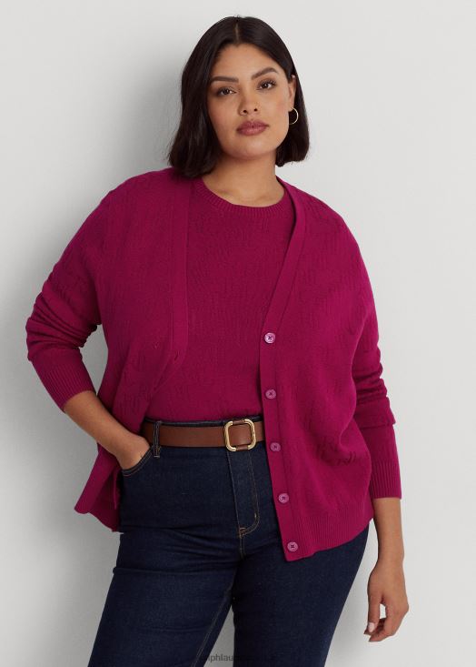 cardigan à motif monogrammé 46T60T4507 femmes Ralph Lauren baie fuchsia