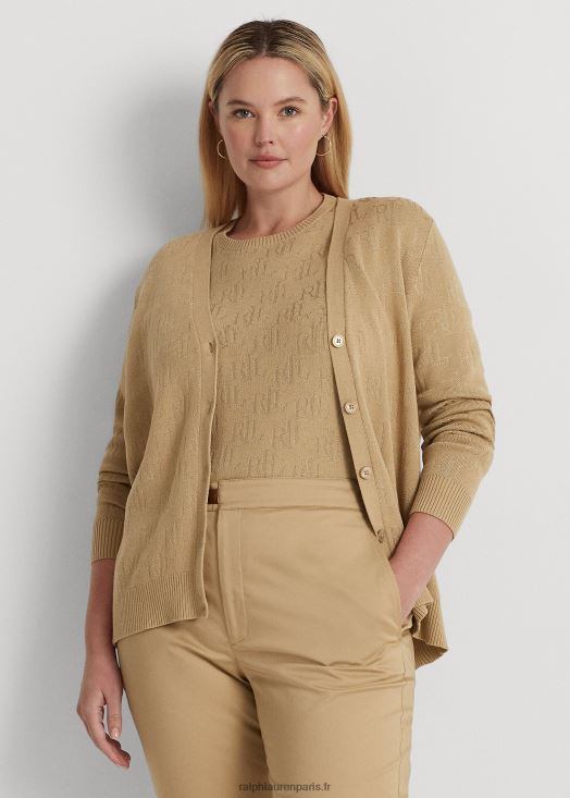 cardigan à motif monogrammé 46T60T4508 femmes Ralph Lauren bronzage bouleau