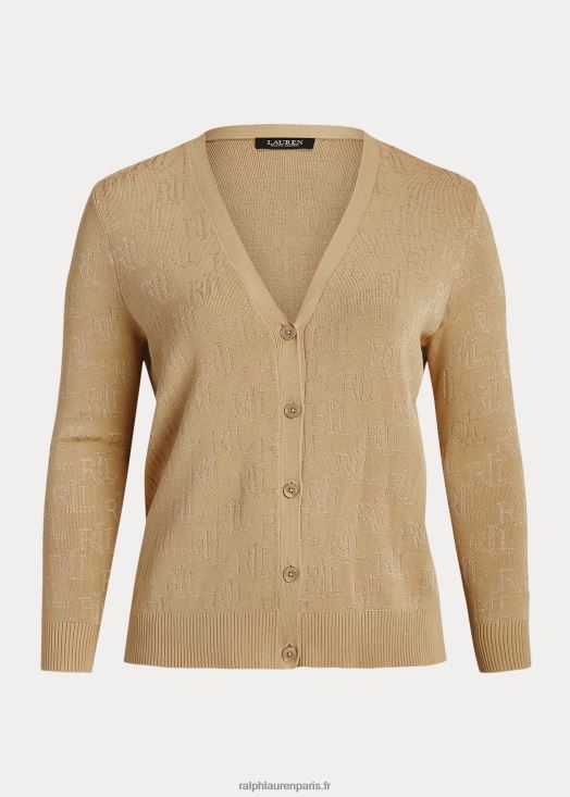 cardigan à motif monogrammé 46T60T4508 femmes Ralph Lauren bronzage bouleau