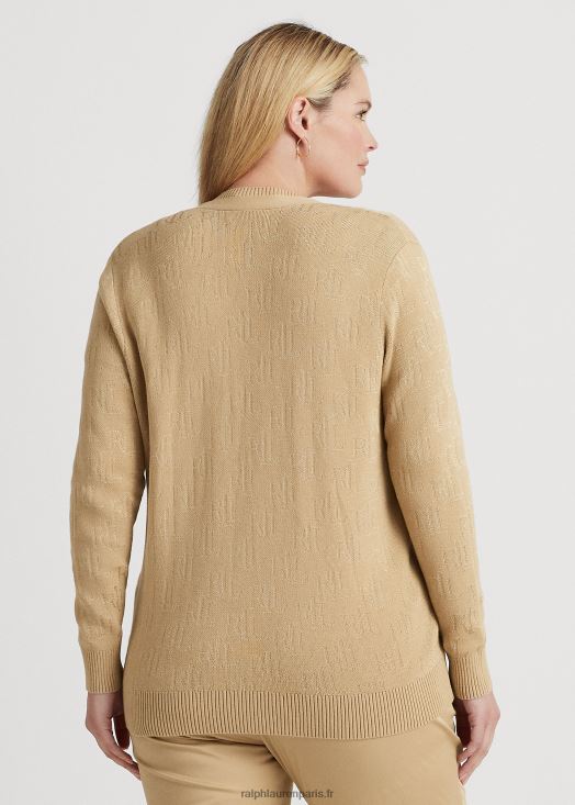 cardigan à motif monogrammé 46T60T4508 femmes Ralph Lauren bronzage bouleau