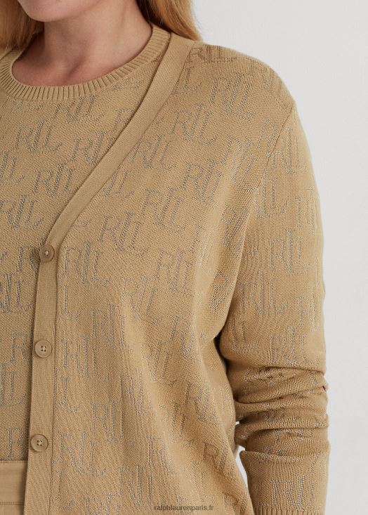 cardigan à motif monogrammé 46T60T4508 femmes Ralph Lauren bronzage bouleau