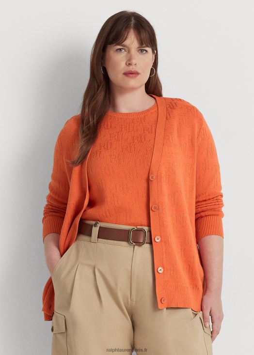 cardigan à motif monogrammé 46T60T4509 femmes Ralph Lauren canyon orange