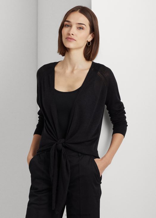 cardigan noué sur le devant 46T60T4035 femmes Ralph Lauren noir