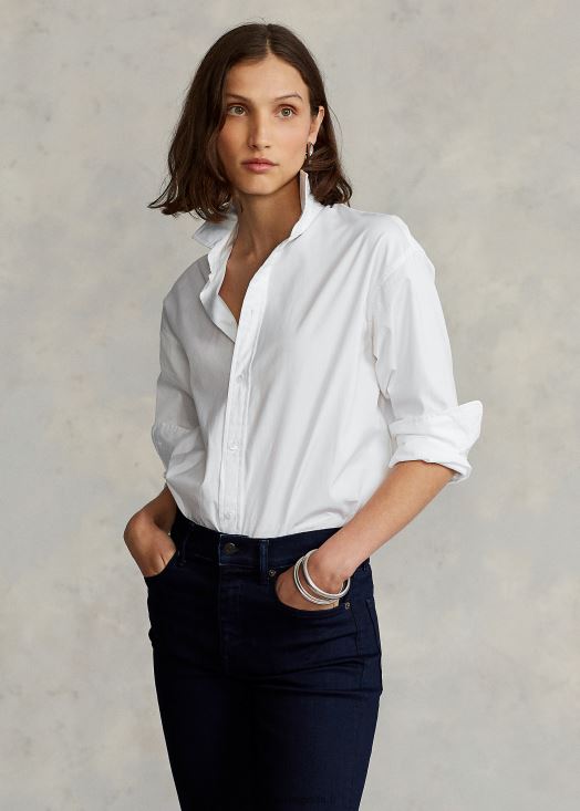 chemise en drap de coton 46T60T3341 femmes Ralph Lauren blanc