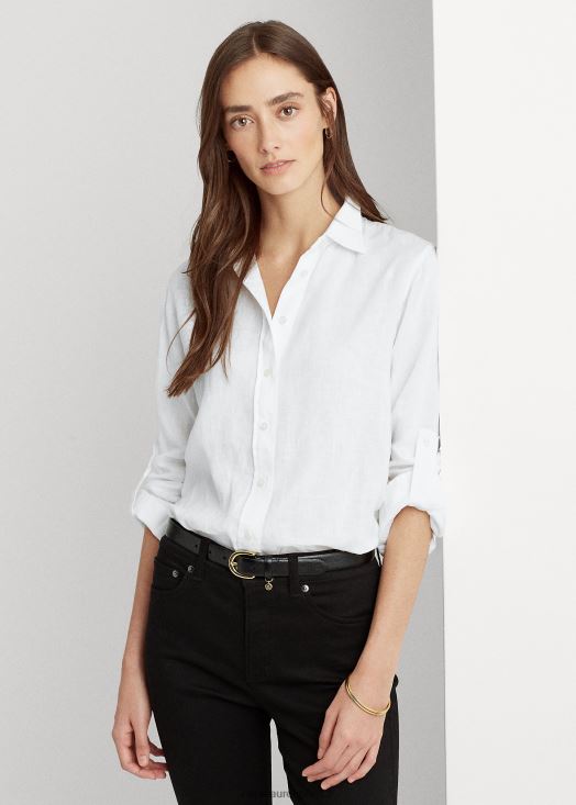 chemise en lin 46T60T4173 femmes Ralph Lauren blanc