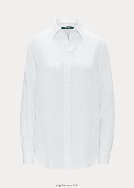 chemise en lin 46T60T4173 femmes Ralph Lauren blanc