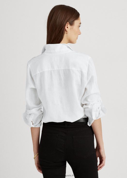 chemise en lin 46T60T4173 femmes Ralph Lauren blanc