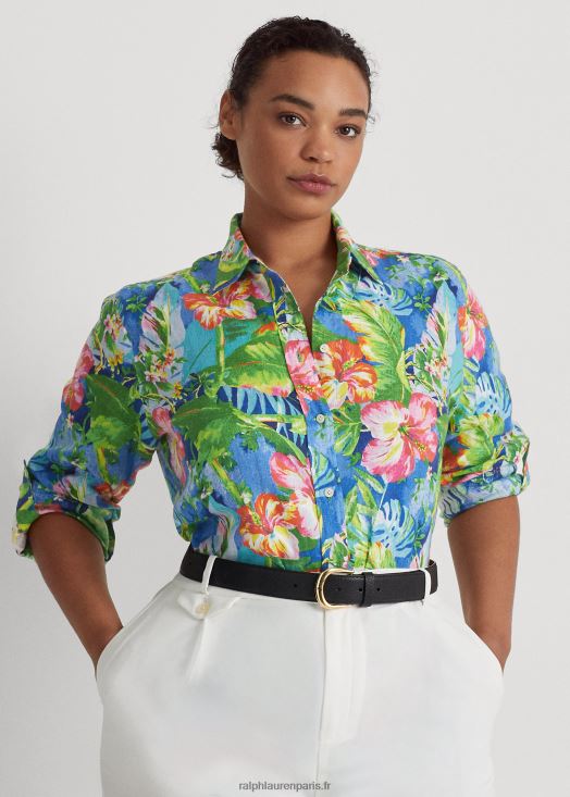 chemise en lin à fleurs 46T60T4532 femmes Ralph Lauren