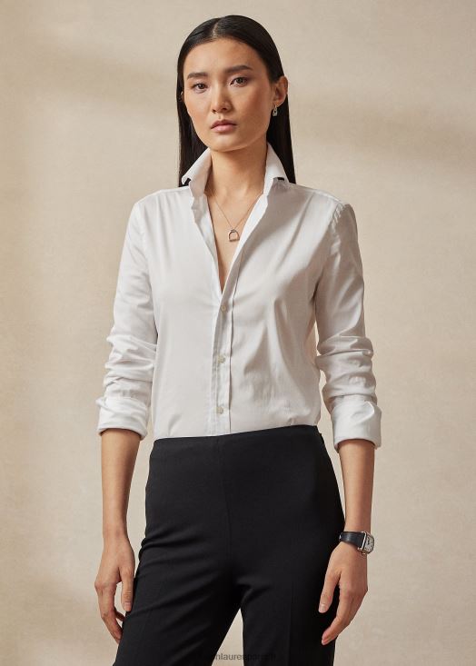 chemise en popeline stretch charmain 46T60T3444 femmes Ralph Lauren blanc