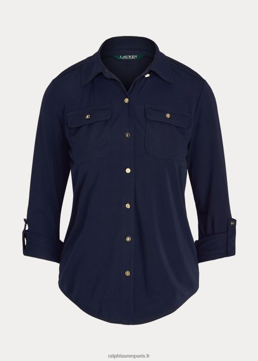 chemise à manches retroussées 46T60T9153 femmes Ralph Lauren marine