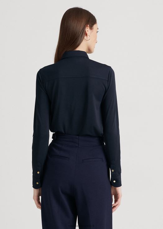 chemise à manches retroussées 46T60T9153 femmes Ralph Lauren marine