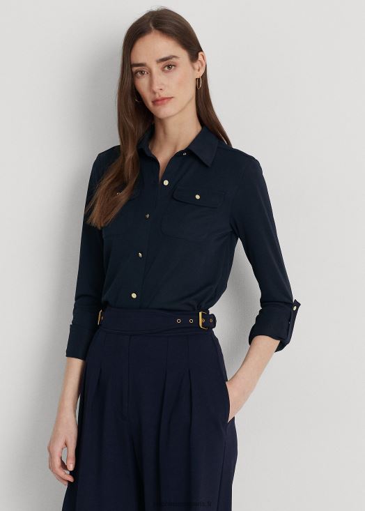 chemise à manches retroussées 46T60T9153 femmes Ralph Lauren marine