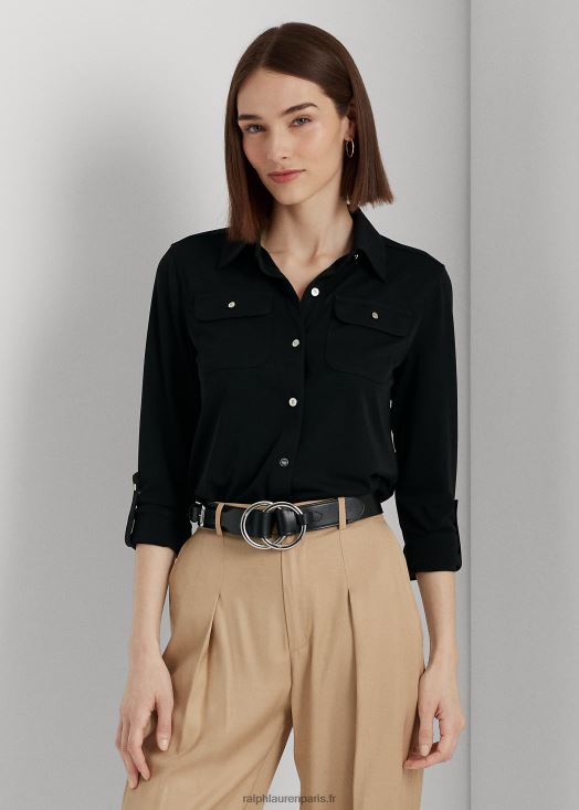 chemise à manches retroussées 46T60T9154 femmes Ralph Lauren noir