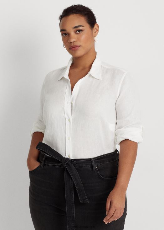 chemise à manches retroussées en lin 46T60T4642 femmes Ralph Lauren