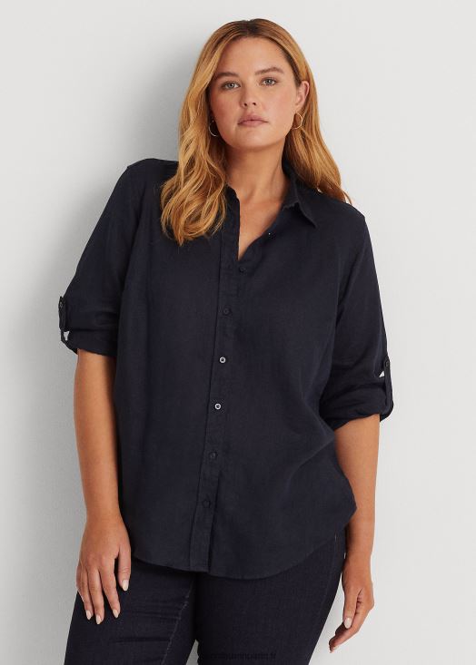 chemise à manches retroussées en lin 46T60T4643 femmes Ralph Lauren