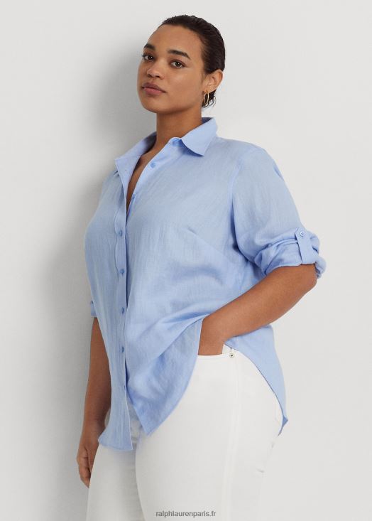 chemise à manches retroussées en lin 46T60T4644 femmes Ralph Lauren