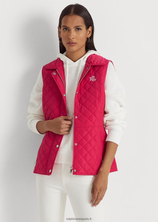 gilet matelassé à losanges 46T60T4128 femmes Ralph Lauren rose sport