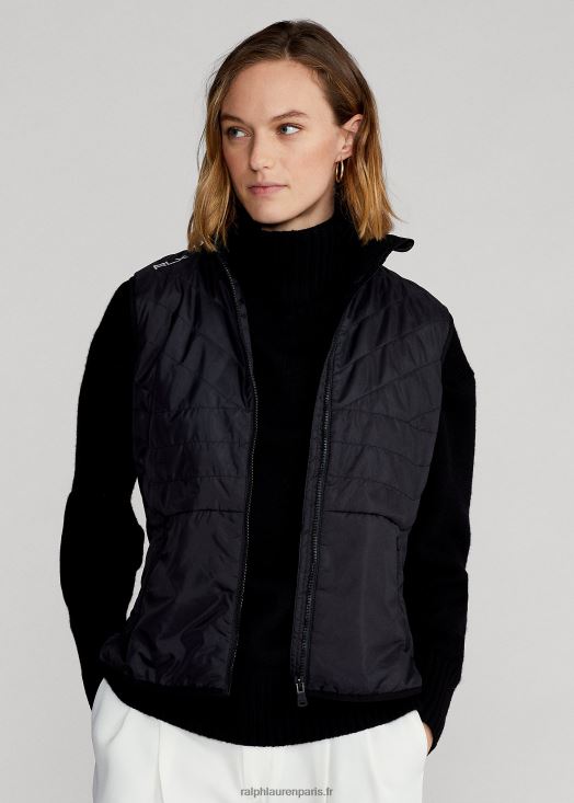 gilet zippé à col montant hybride 46T60T3752 femmes Ralph Lauren noir