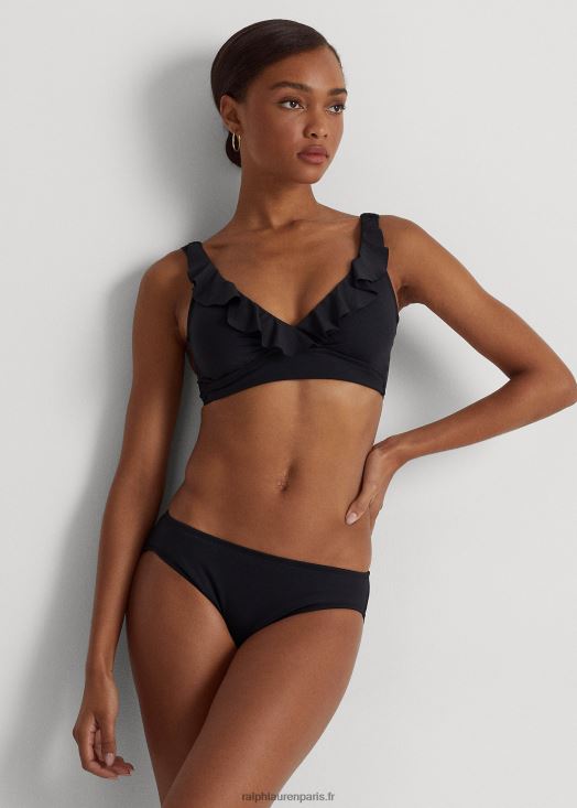 haut de bikini à volants 46T60T4203 femmes Ralph Lauren noir