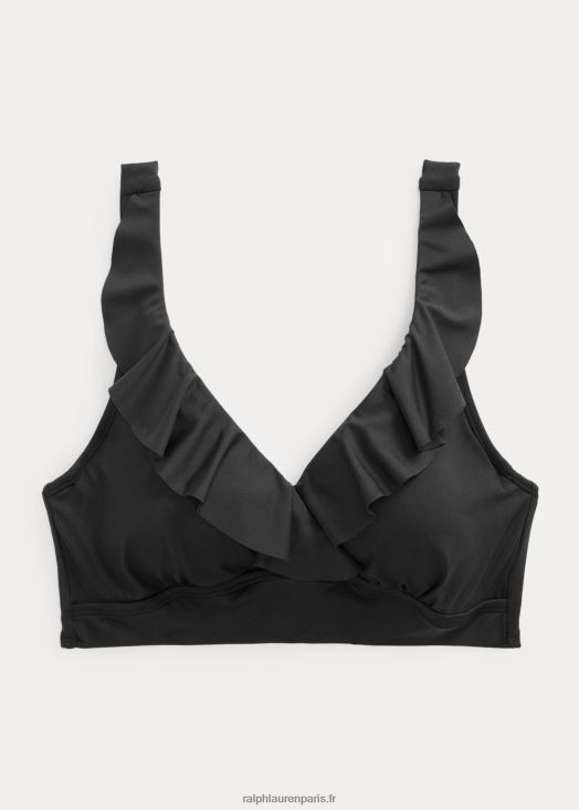 haut de bikini à volants 46T60T4203 femmes Ralph Lauren noir