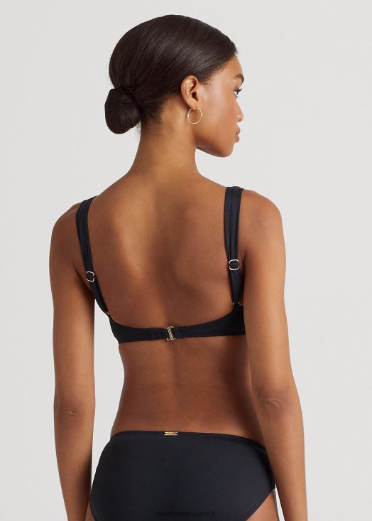 haut de bikini à volants 46T60T4203 femmes Ralph Lauren noir