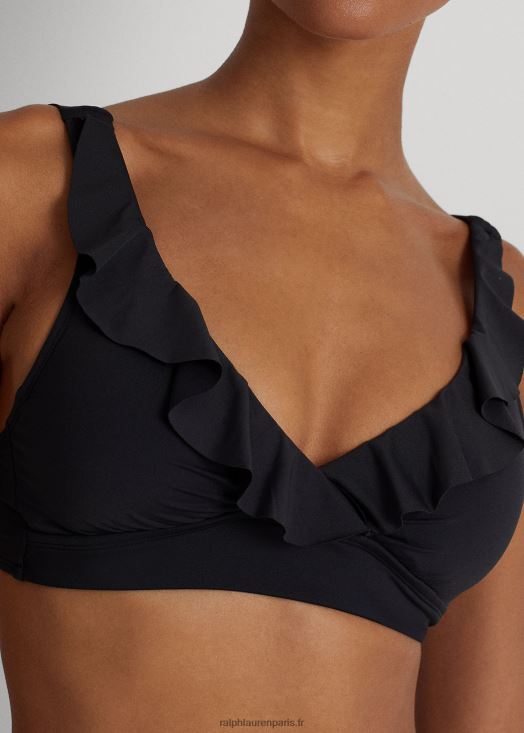 haut de bikini à volants 46T60T4203 femmes Ralph Lauren noir