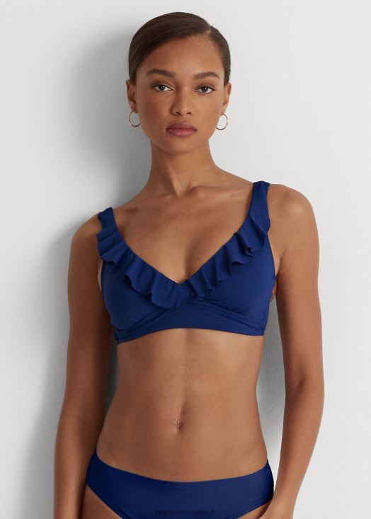 haut de bikini à volants 46T60T4214 femmes Ralph Lauren saphir