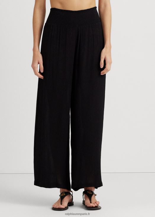 pantalon ample à smocks 46T60T4200 femmes Ralph Lauren noir