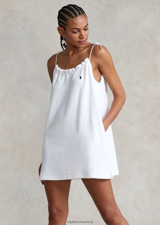 robe éponge à épaules nouées 46T60T3290 femmes Ralph Lauren blanc