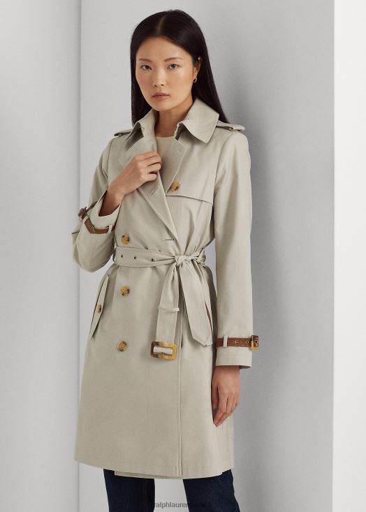 trench ceinturé 46T60T4141 femmes Ralph Lauren crème de parchemin