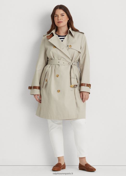 trench ceinturé 46T60T4708 femmes Ralph Lauren crème tonifiante