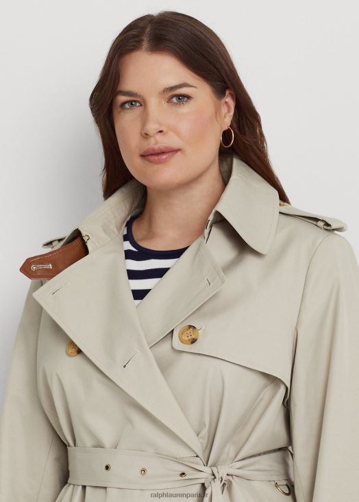 trench ceinturé 46T60T4708 femmes Ralph Lauren crème tonifiante