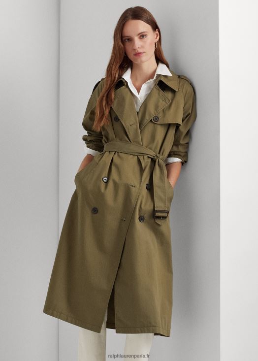 trench à double boutonnage 46T60T3776 femmes Ralph Lauren fougère olive