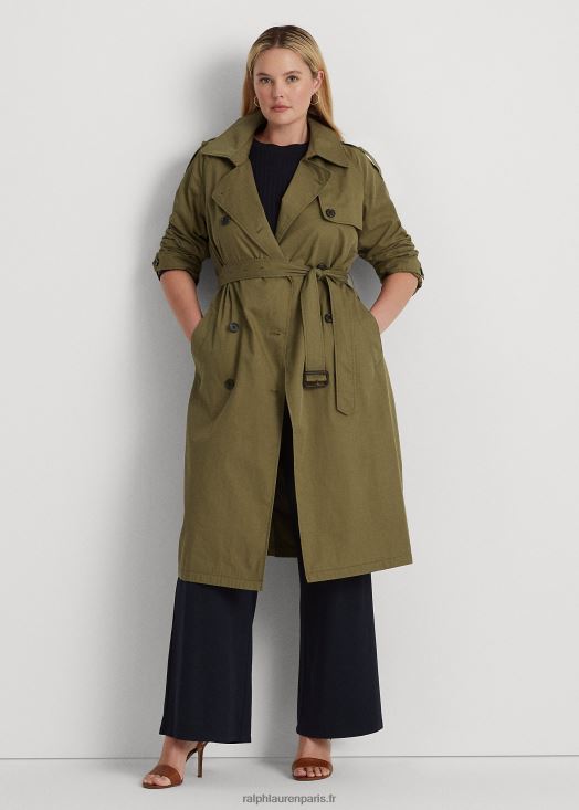 trench à double boutonnage 46T60T4495 femmes Ralph Lauren fougère olive