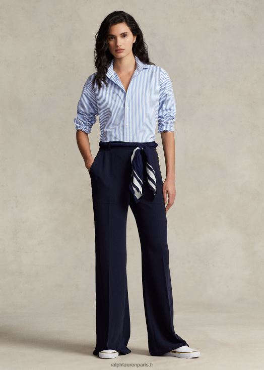 pantalon ample en cady 46T60T3041 femmes Ralph Lauren encrer