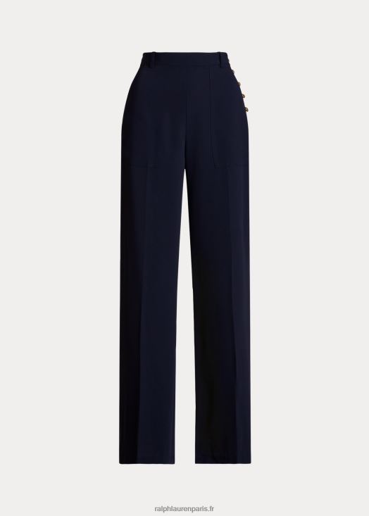 pantalon ample en cady 46T60T3041 femmes Ralph Lauren encrer