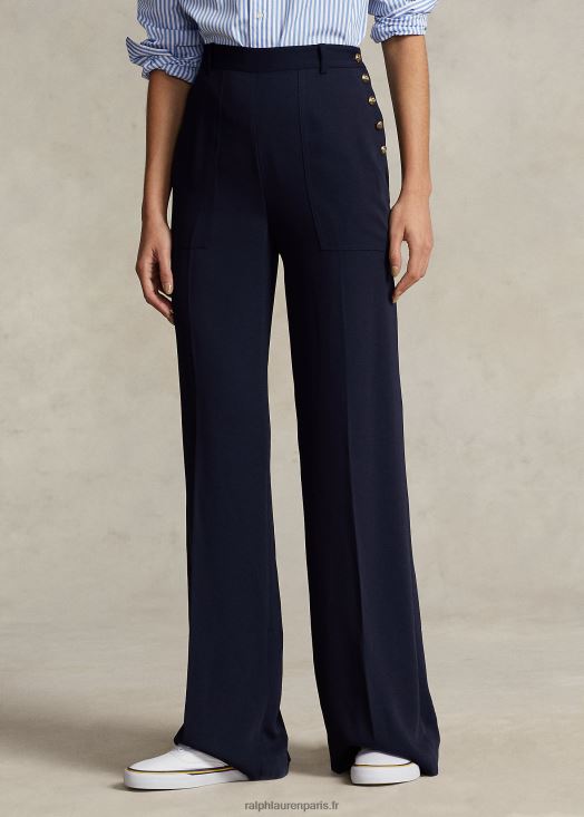 pantalon ample en cady 46T60T3041 femmes Ralph Lauren encrer