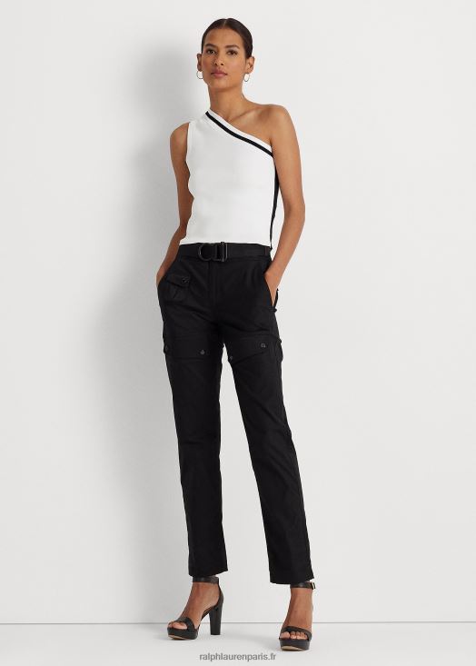 pantalon cargo en satin ceinturé 46T60T3862 femmes Ralph Lauren noir