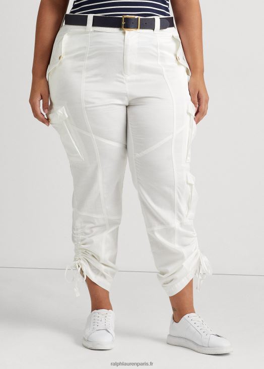 pantalon cargo shantung 46T60T4800 femmes Ralph Lauren blanc