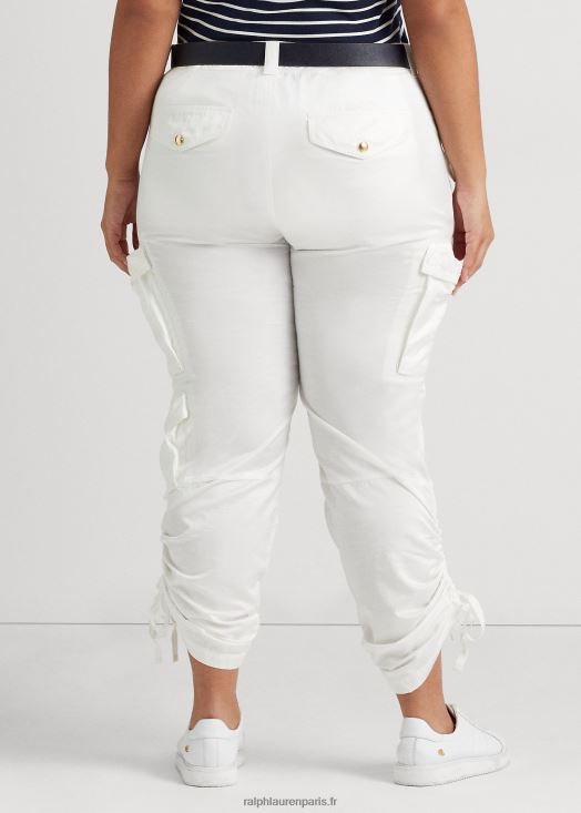 pantalon cargo shantung 46T60T4800 femmes Ralph Lauren blanc