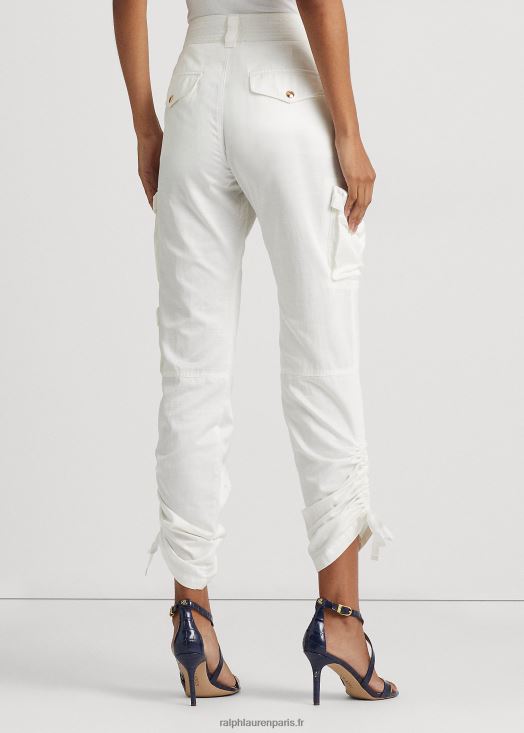 pantalon cargo shantung 46T60T4850 femmes Ralph Lauren blanc