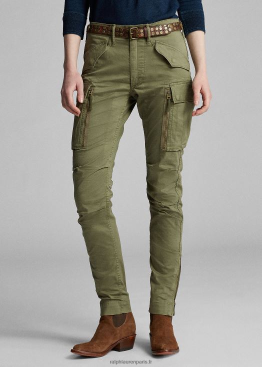 pantalon cargo skinny stretch 46T60T3610 femmes Ralph Lauren olive