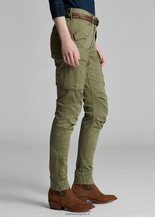 pantalon cargo skinny stretch 46T60T3610 femmes Ralph Lauren olive