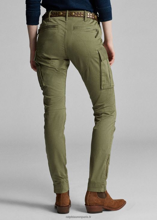 pantalon cargo skinny stretch 46T60T3610 femmes Ralph Lauren olive